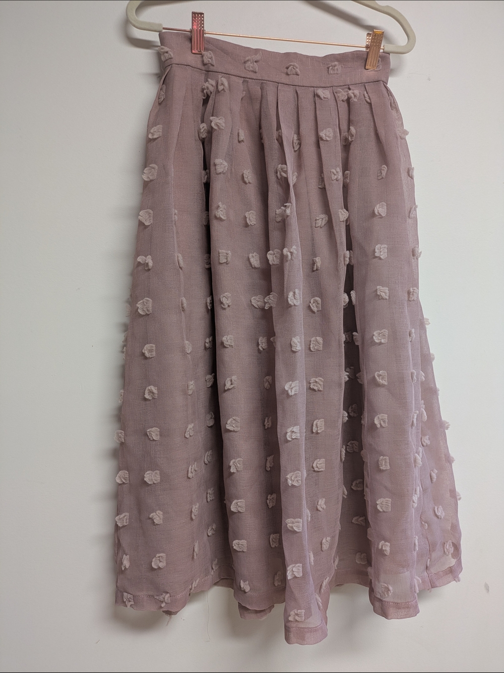AngelEye London - Mauve Textured A-Line Midi Skirt NWOT Size 6